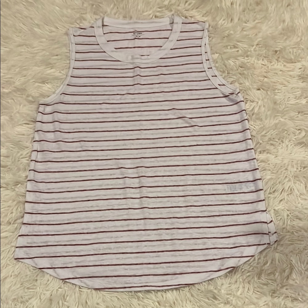 ☀️Old Navy White and Red Tank Top